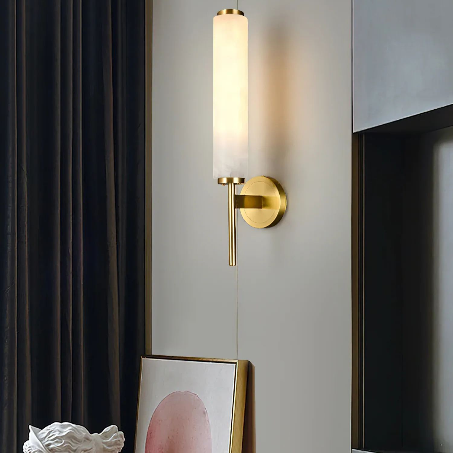 Jade Modern Unusual Alabaster Wall Light Bedroom Living Room Hallway