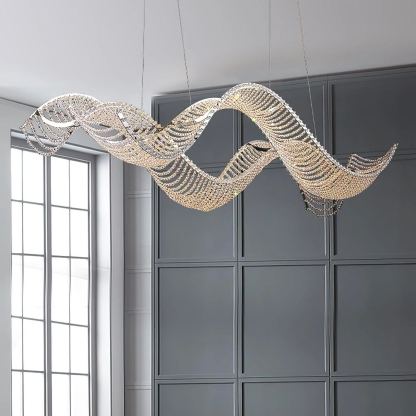 Marilyn Gorgeous Artistic Metal Crystal Chandelier Living Room Dining Room