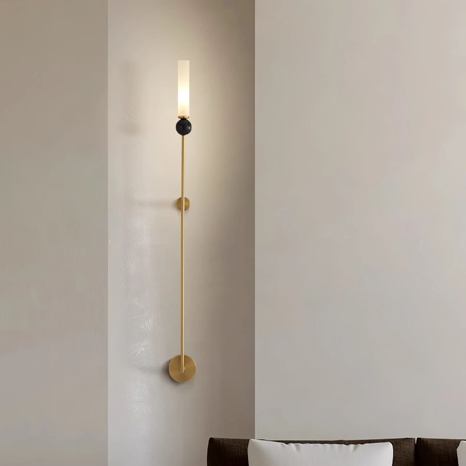 Edge Modern Marble Brass Acrylic Vertical Wall Lamp Living Room Bedroom