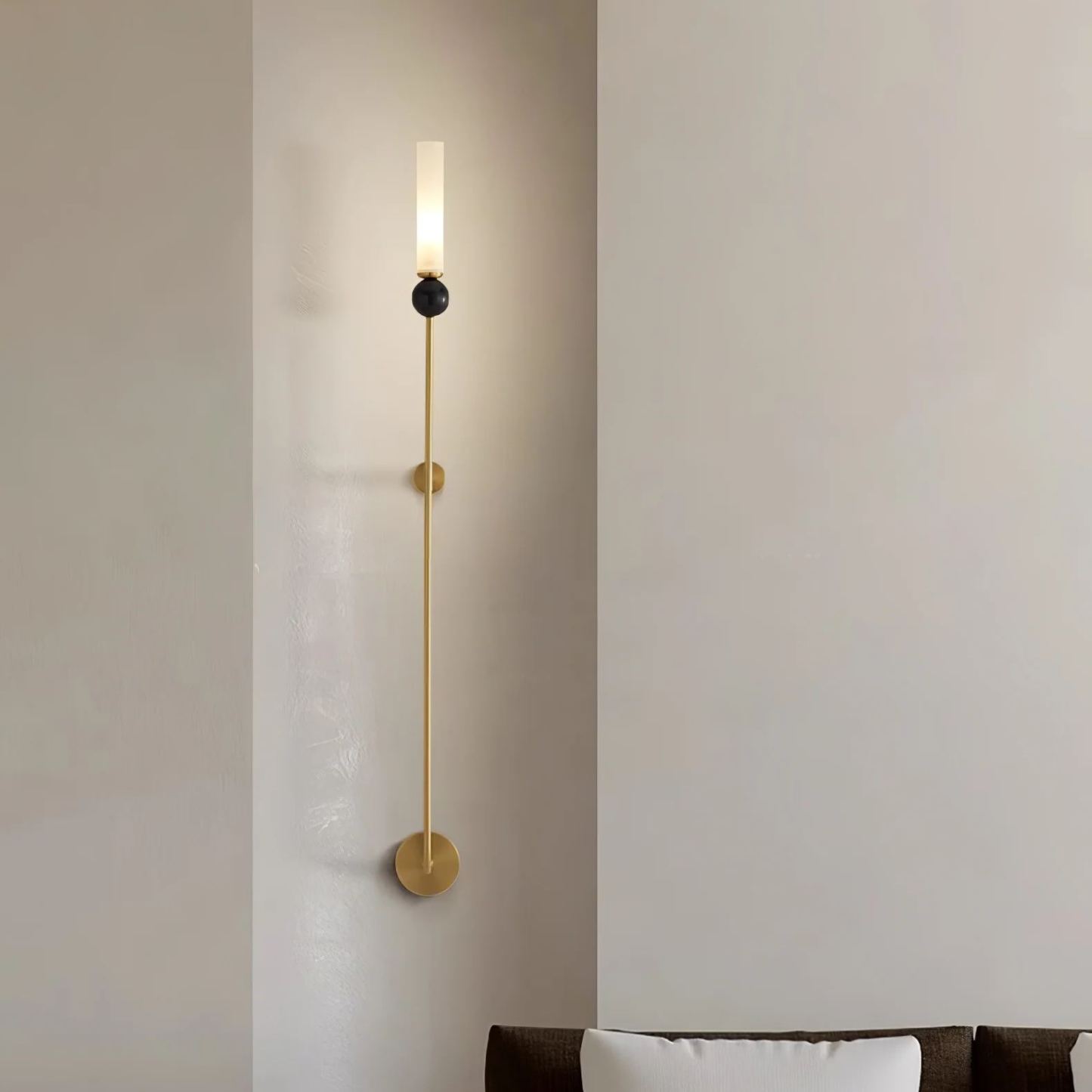 Edge Modern Marble Brass Acrylic Vertical Wall Lamp Living Room Bedroom