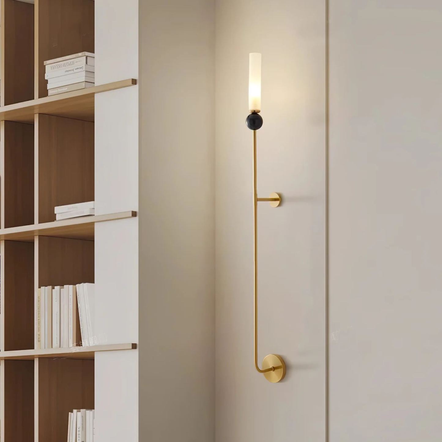 Edge Modern Marble Brass Acrylic Vertical Wall Lamp Living Room Bedroom