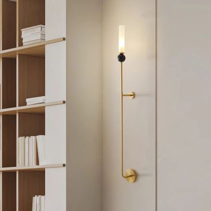 Edge Modern Marble Brass Acrylic Vertical Wall Lamp Living Room Bedroom