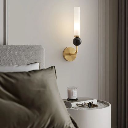 Edge Modern Marble Brass Acrylic Vertical Wall Lamp Living Room Bedroom