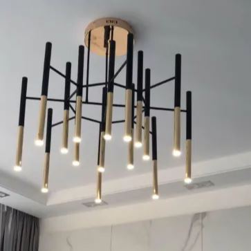 Marilyn Modern Tubular Metal Chandelier Living Room Hallway Bedroom