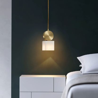 Hailie Classical Vintage Alabaster Pendant Light Dining Room Bedroom