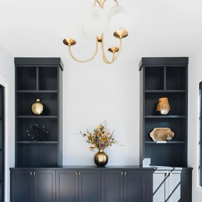 Alessio Vintage Metal Glass Gold Black Pendant Light Bedroom Living Room