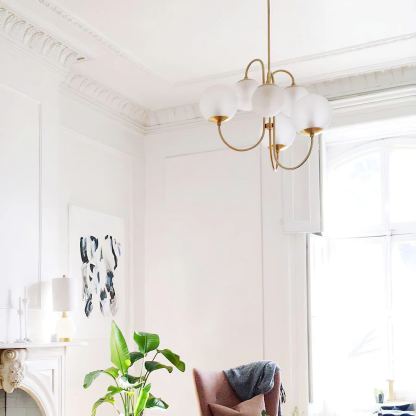 Alessio Vintage Metal Glass Gold Black Pendant Light Bedroom Living Room