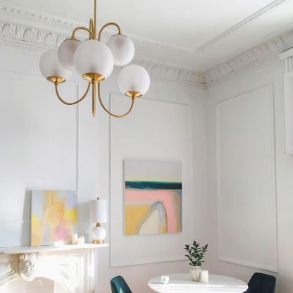 Alessio Vintage Metal Glass Gold Black Pendant Light Bedroom Living Room