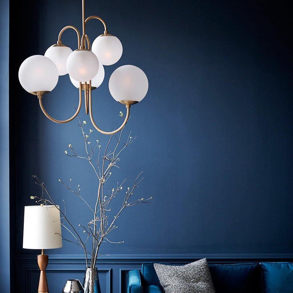 Alessio Vintage Metal Glass Gold Black Pendant Light Bedroom Living Room