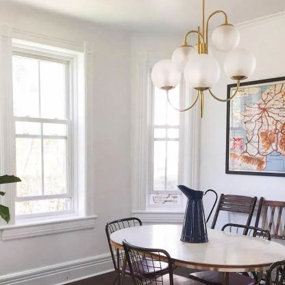 Alessio Vintage Metal Glass Gold Black Pendant Light Bedroom Living Room