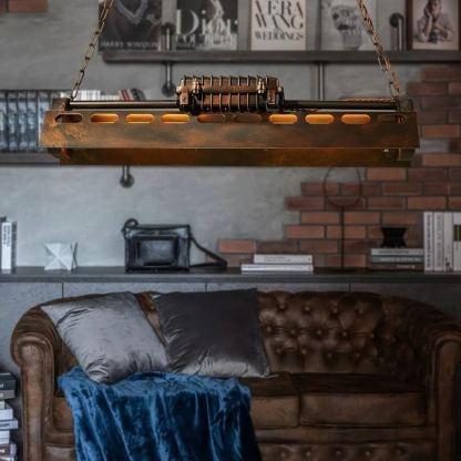 Alessio Antique Rust Color Metal Pendant Light Bedroom Living Room
