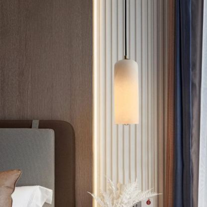 Jade Minimalism Metal Alabaster Pendant Light Bedroom Living Room