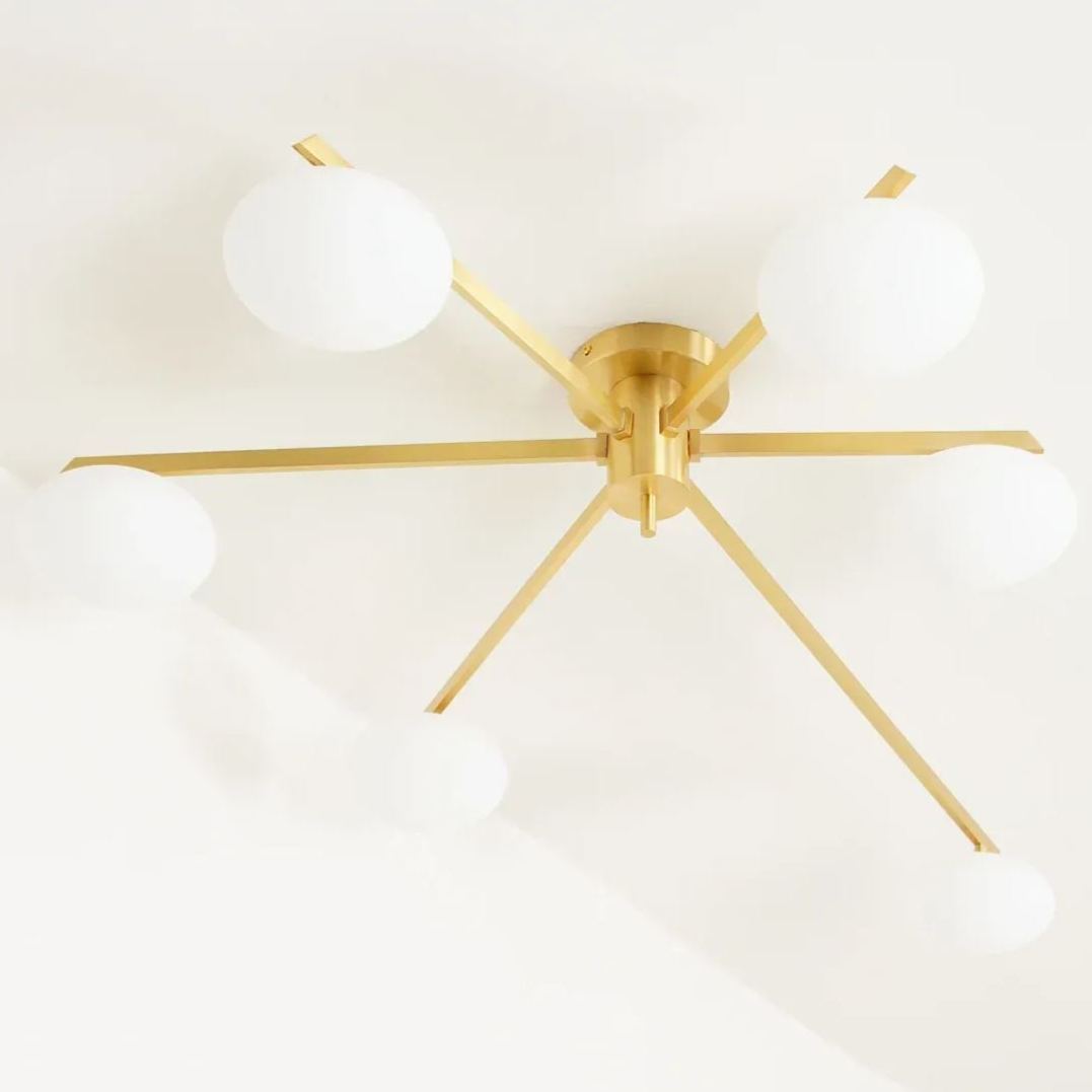 Valentina Minimalism Metal Glass Ceiling Lamp Bedroom Living Room