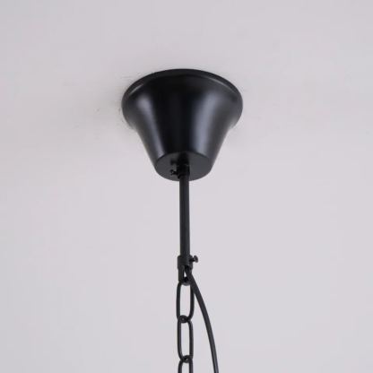 Alessio Vintage Glass Metal Black Pendant Light Dining Room Bedroom