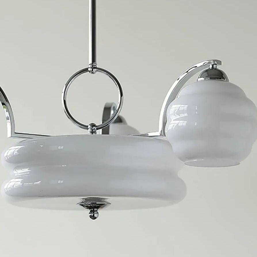Valentina Vintage Classical Brass Glass Chandelier Living Dining Room