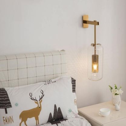 Edge Modern Round Meta Glass Wall Lamp Living Room Bedroom