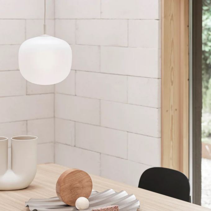 Hailie Modern Round Metal Glass Pendant Light Bedroom Dining Room