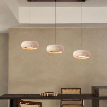 Zaid Modern Round Travertine Pendant Light Shades Bedroom Dining Room