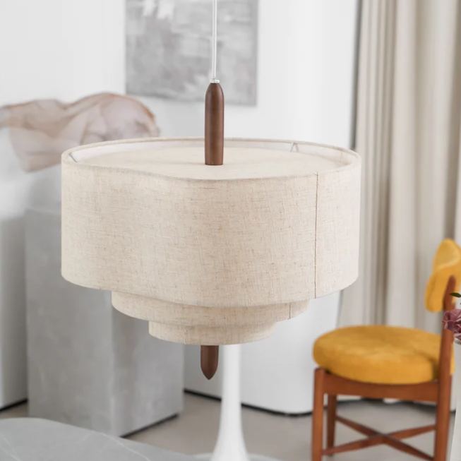 Renée Modern Pebble Fabric Pendant Light Bedroom Dining Room