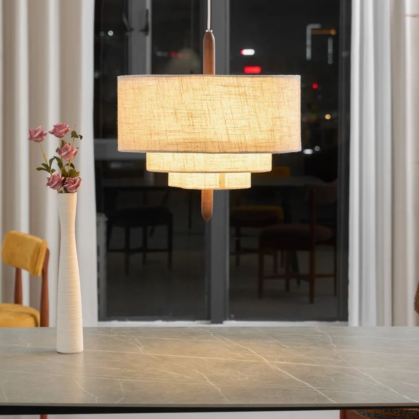 Renée Modern Pebble Fabric Pendant Light Bedroom Dining Room