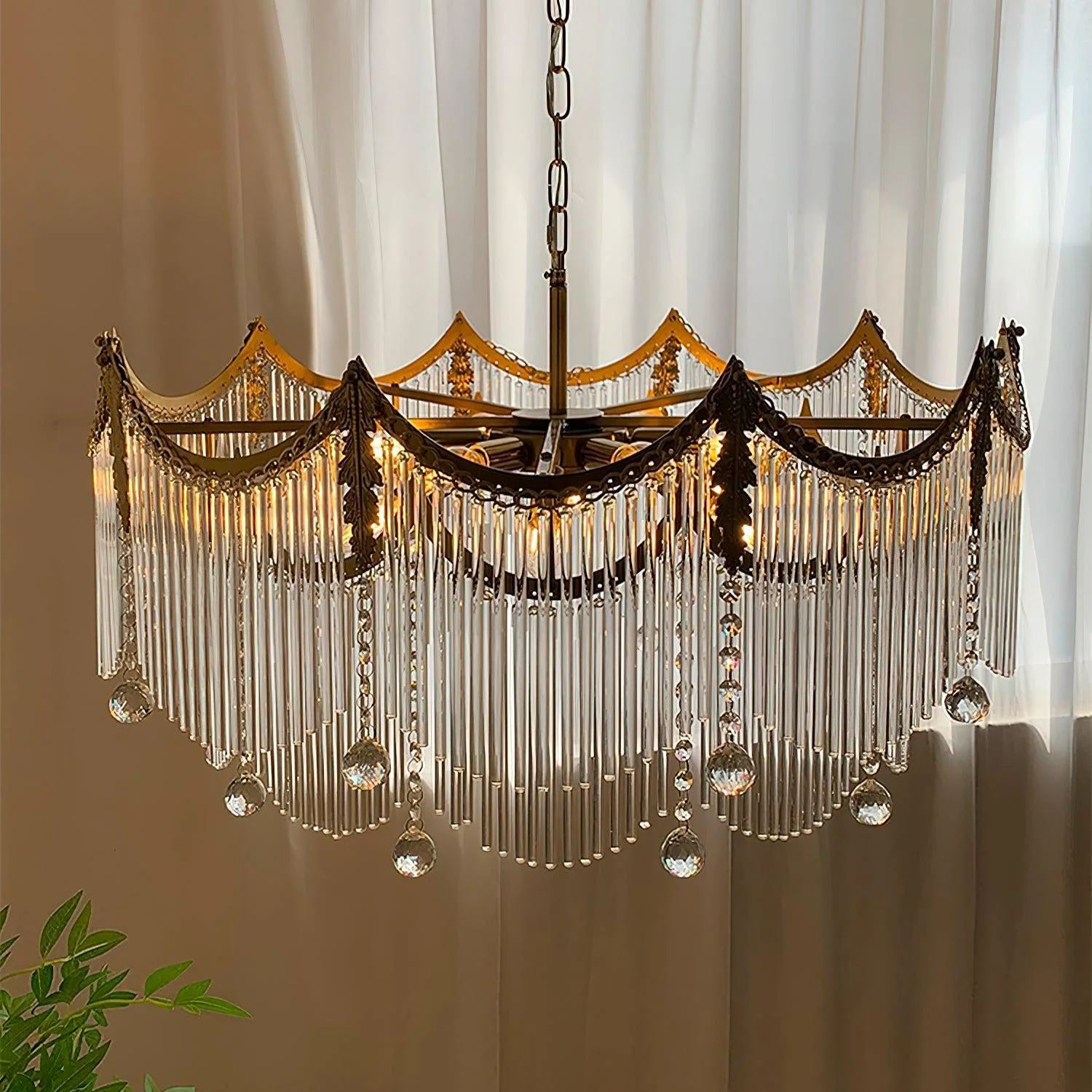 Marilyn Vintage Copper Metal Glass Pendant Light Bedroom Living Room