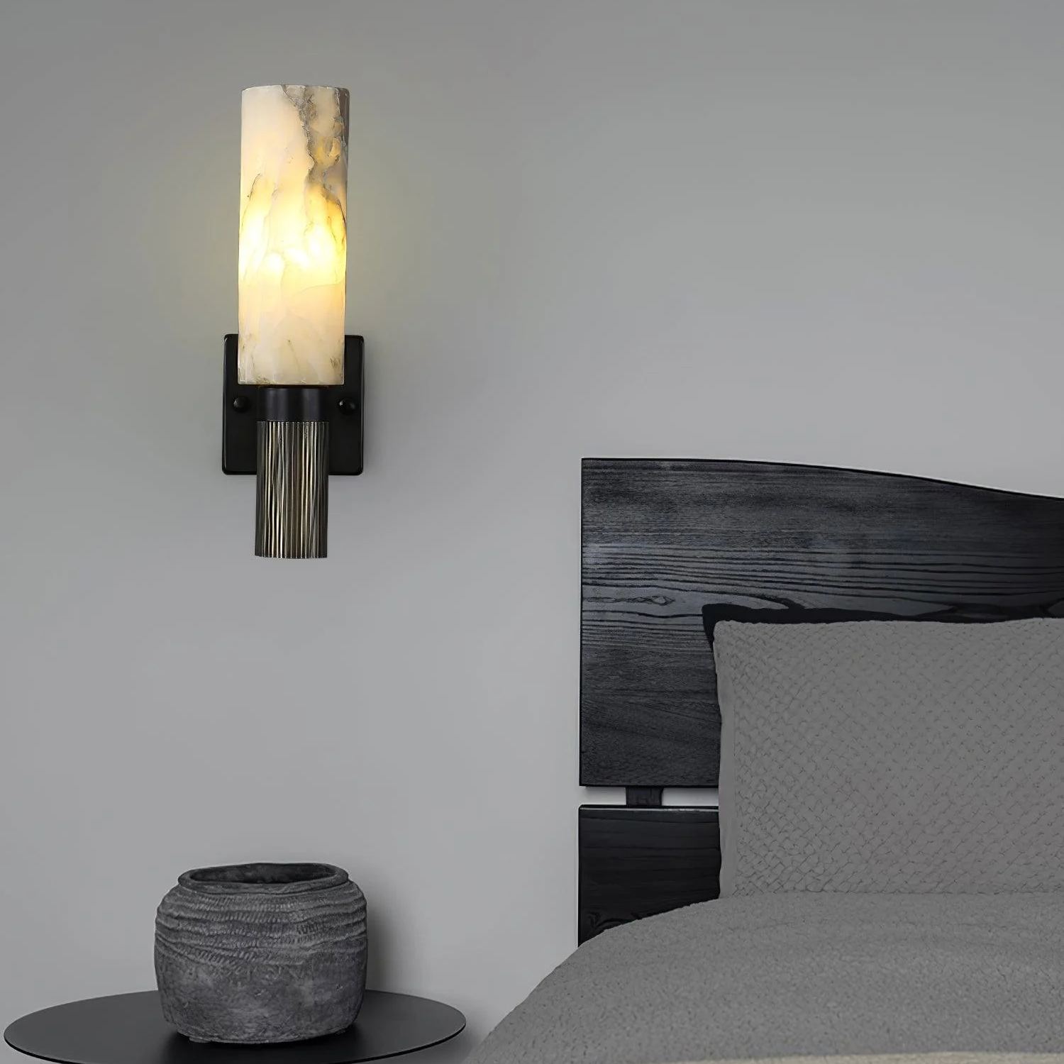 Jade Alabaster Brass Wall Sconce Living Room Bedroom
