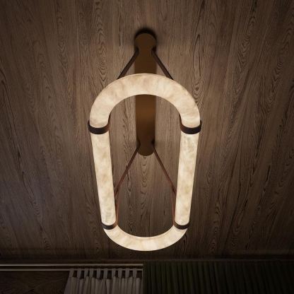 Jade Vintage Resin Leather Pendant Light Living Dining Room