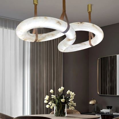 Jade Modern Alabaster Infinity Pendant Lamp Living Room Bedroom