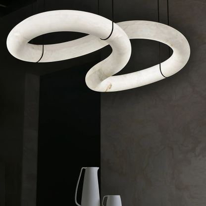 Jade Modern Alabaster Infinity Pendant Lamp Living Room Bedroom