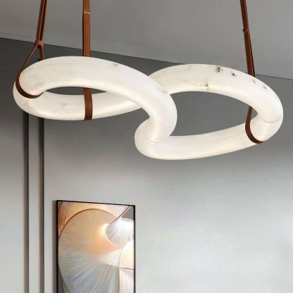 Jade Modern Alabaster Infinity Pendant Lamp Living Room Bedroom