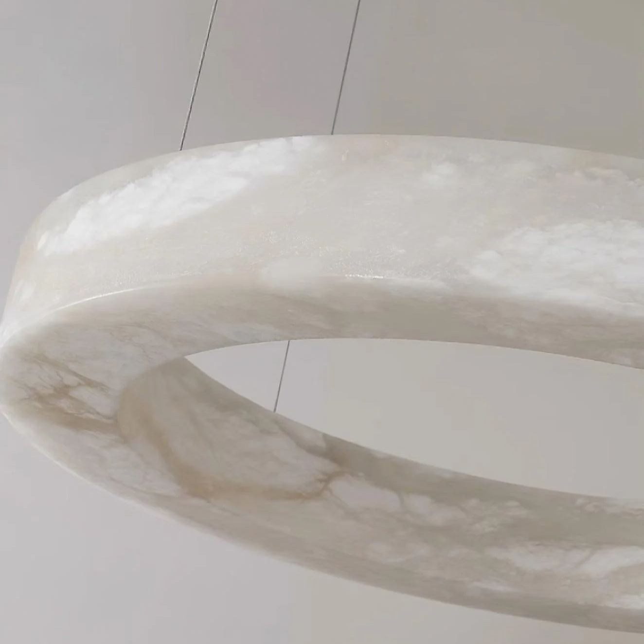 Jade Contemporary Alabaster Metal Chandelier Living Room