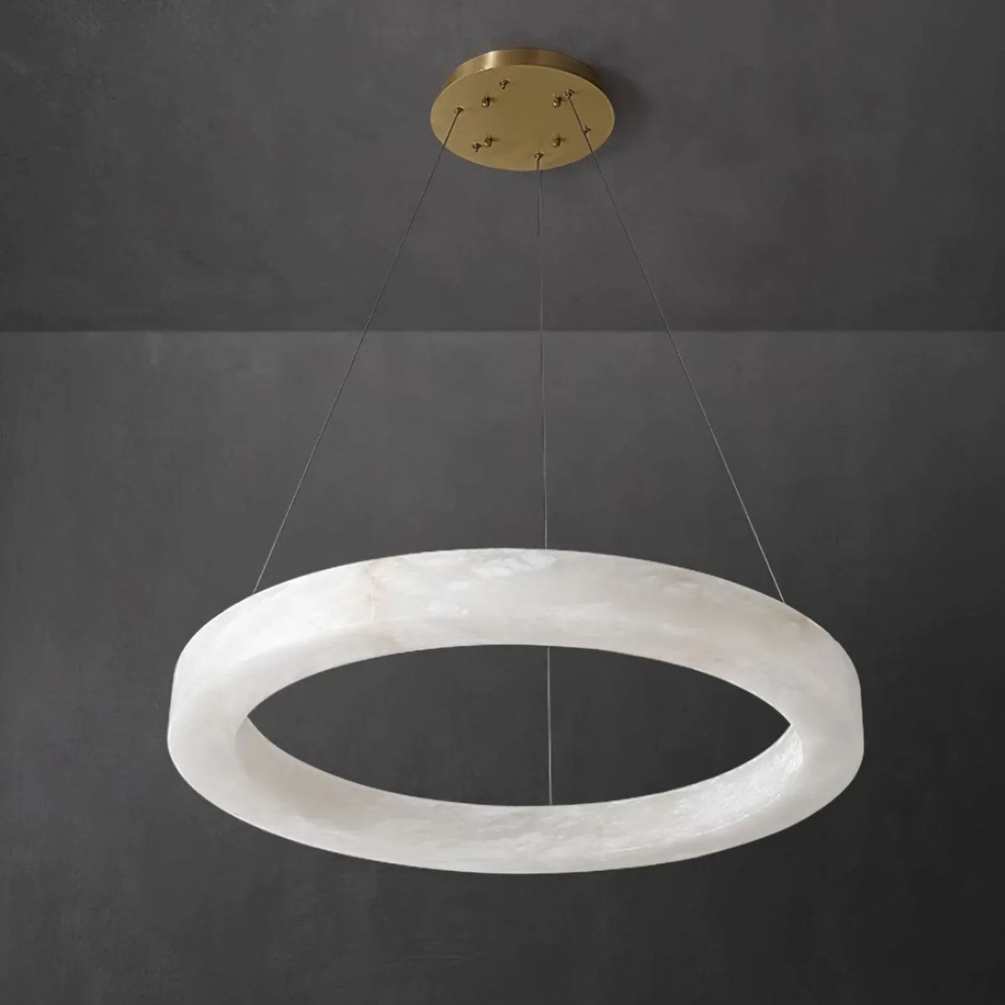 Jade Contemporary Alabaster Metal Chandelier Living Room