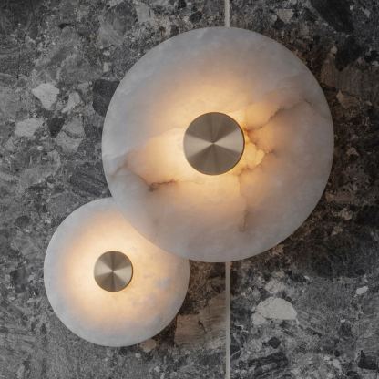 Jade Wall Light Minimalism Metal Alabaster Living Room Bedroom