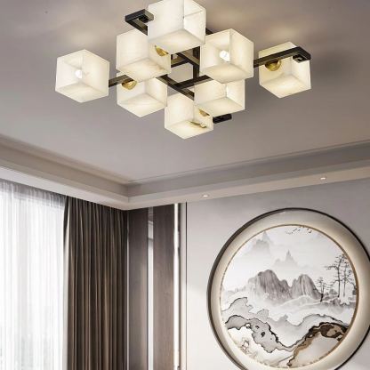 Jade Modern Minimalism Alabaster Ceiling Light Entryway Dining Room