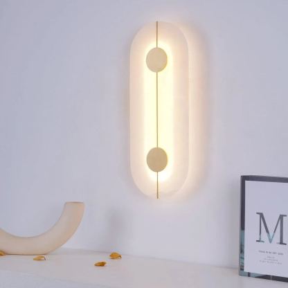 Jade Artistic Alabaster Brass Wall Lamp Hallway Bedside