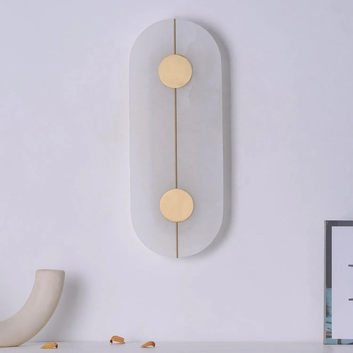 Jade Artistic Alabaster Brass Wall Lamp Hallway Bedside