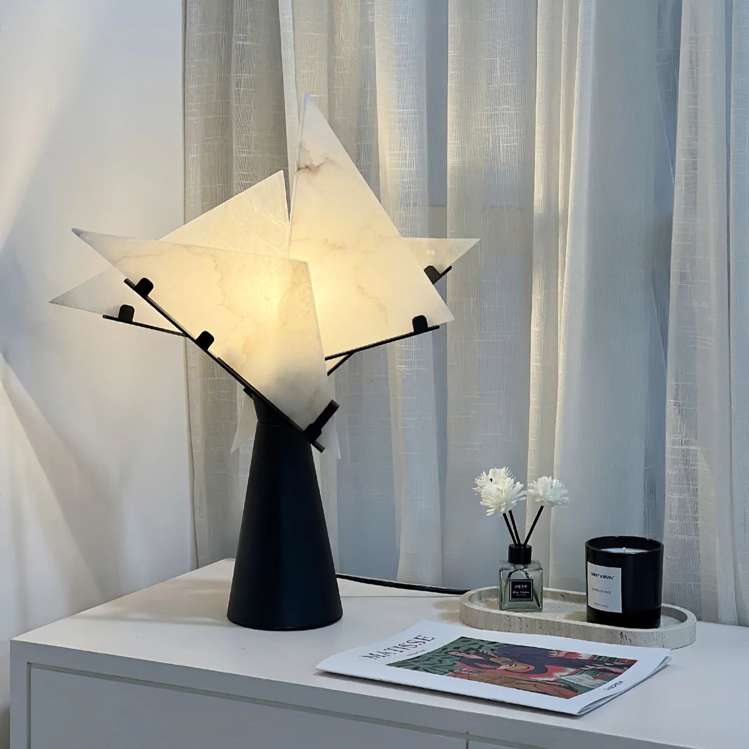 Jade Modern Table Lamp Scene Living Room Bedroom Study Room