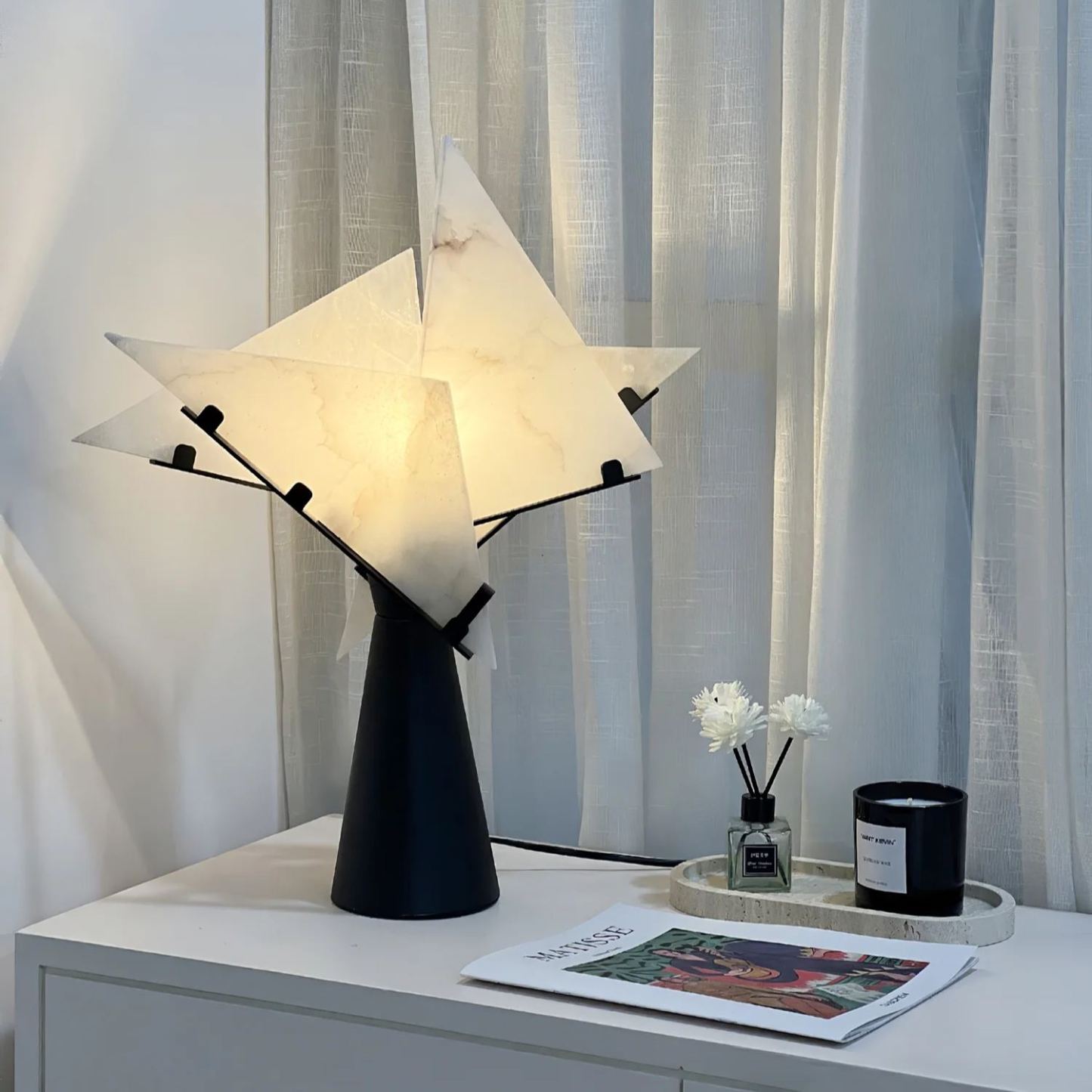 Jade Modern Table Lamp Scene Living Room Bedroom Study Room