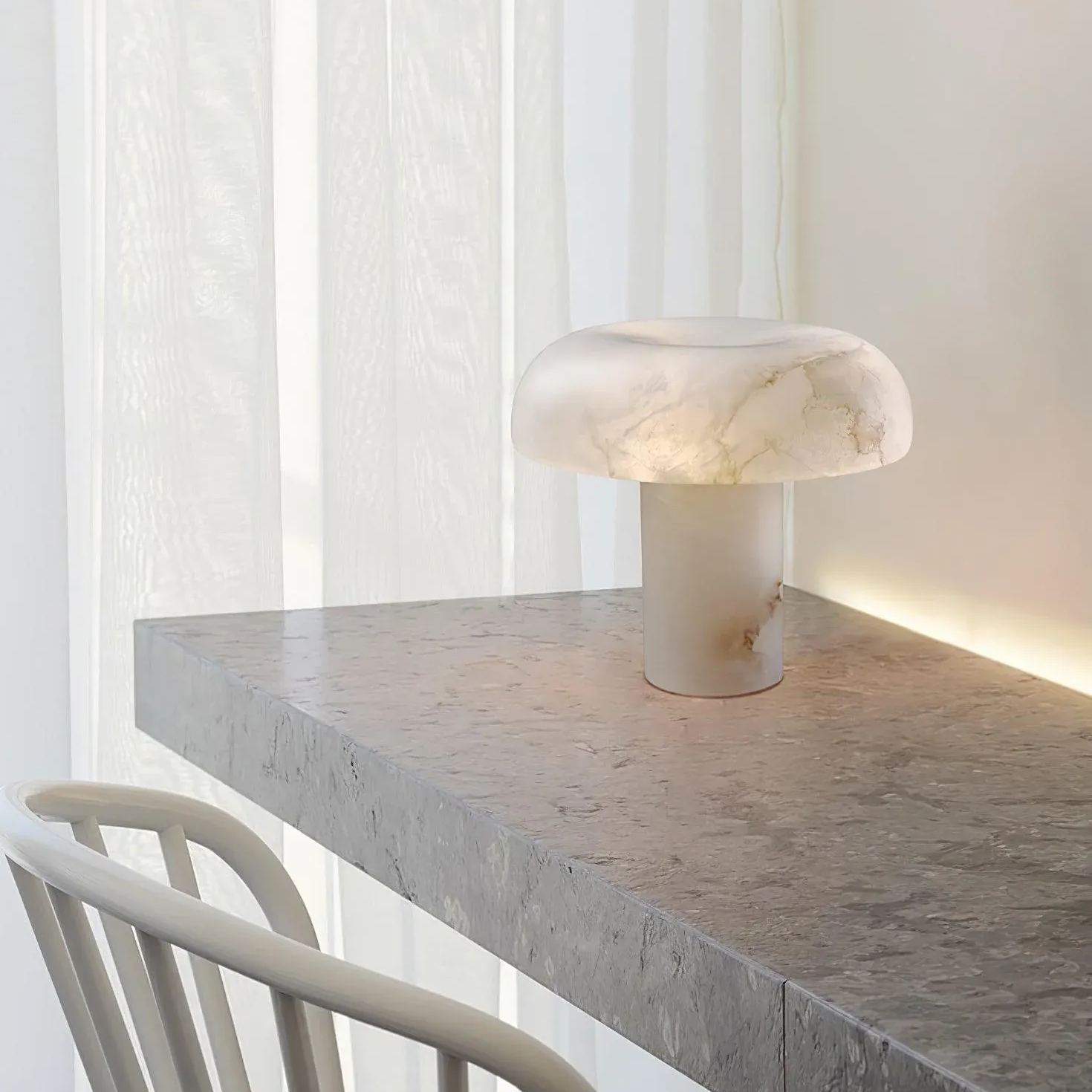 Jade Modern Alabaster Table Lamp Scene Living Room Bedroom