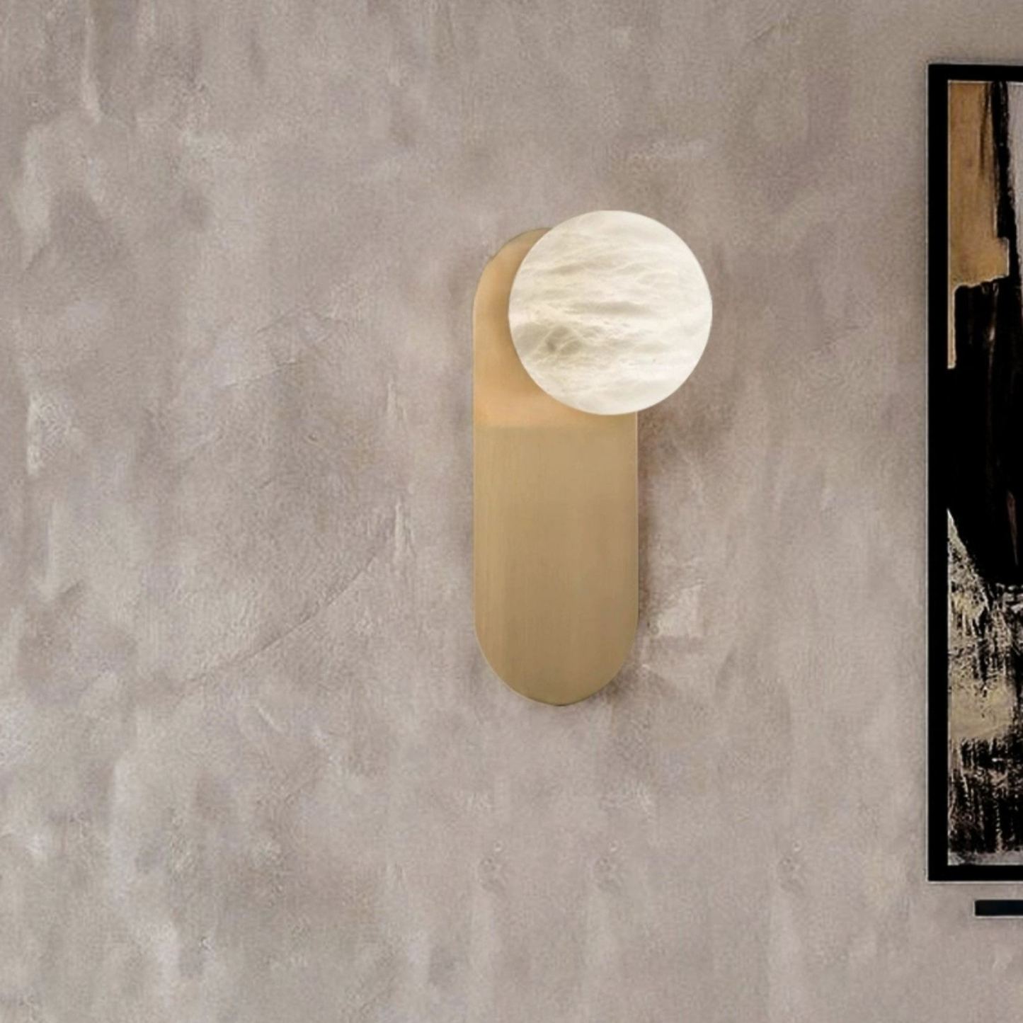 Jade Wall Light Minimalism Metal Alabaster Living Room Bedroom