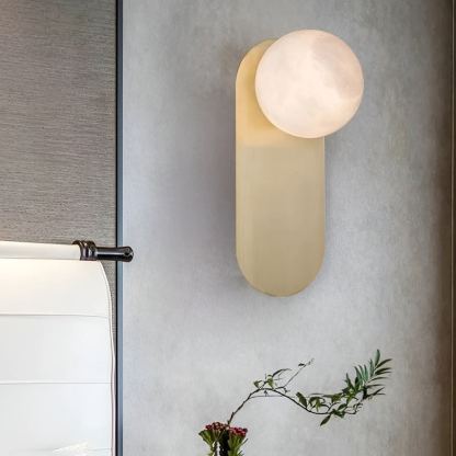 Jade Wall Light Minimalism Metal Alabaster Living Room Bedroom