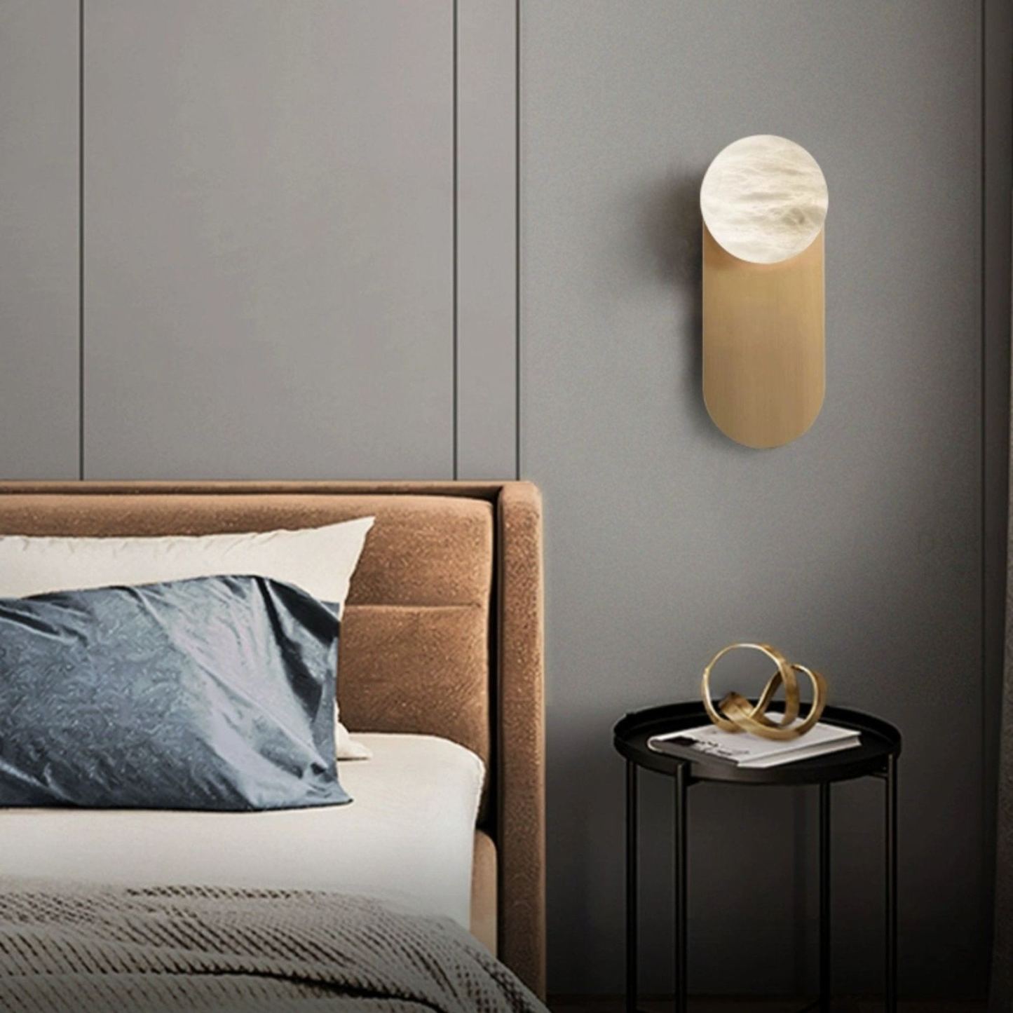 Jade Wall Light Minimalism Metal Alabaster Living Room Bedroom