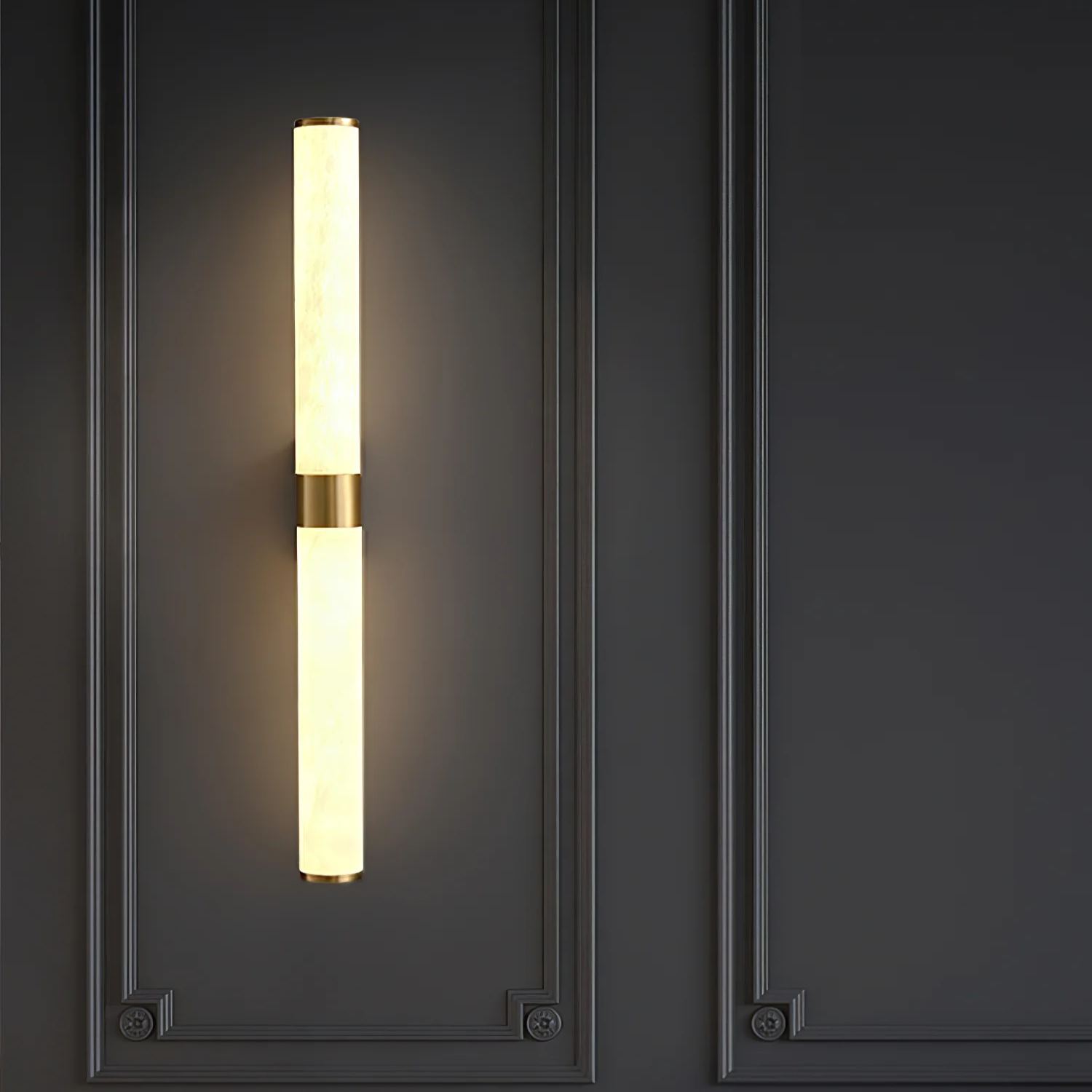 Jade Modern Line Alabaster Brass Wall Light Living Room Bedroom