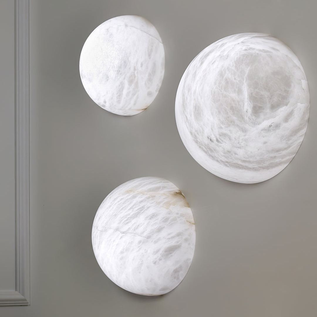Jade Snowflake Alabaster Metal Wall Light Living Room Bedroom