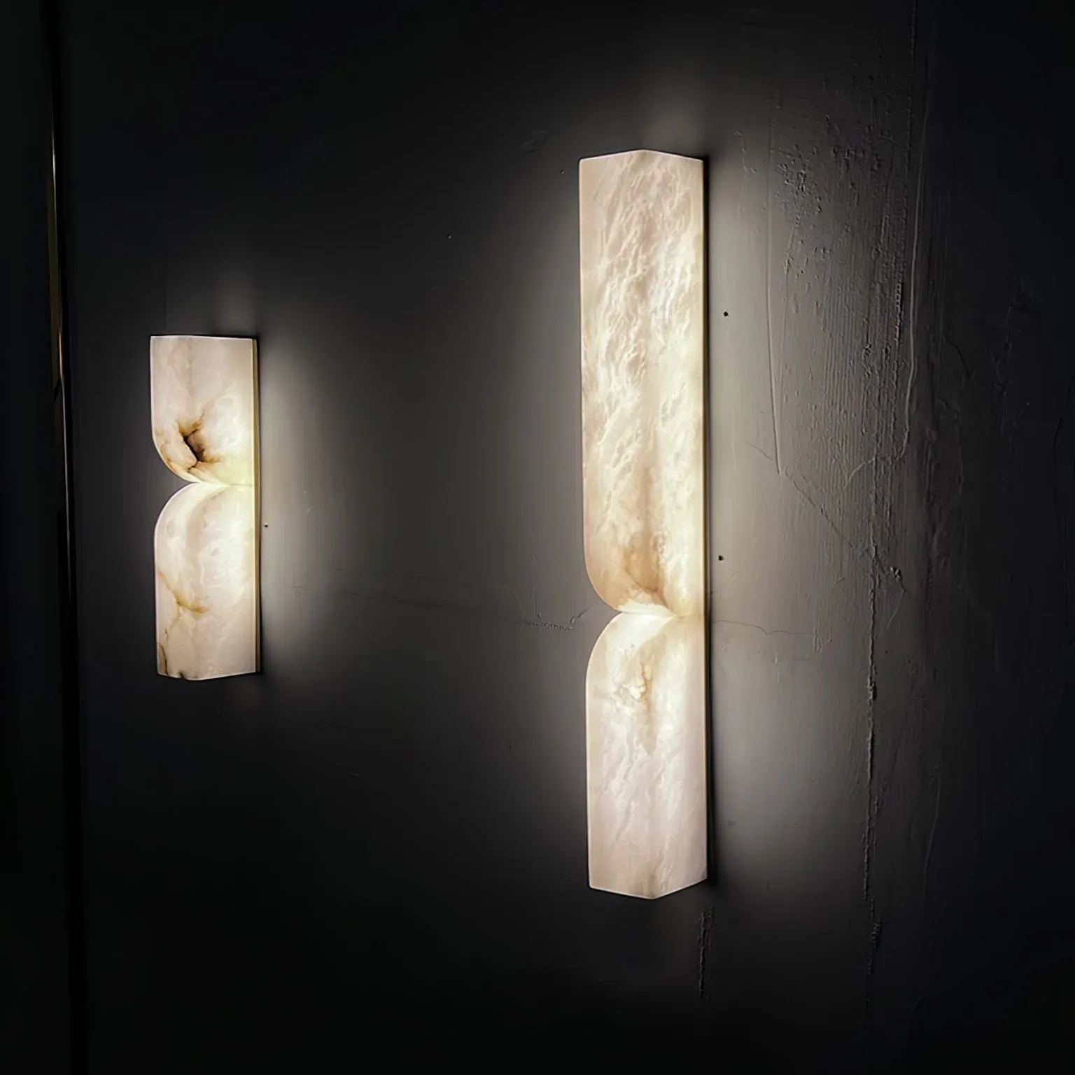 Jade Alabaster Rectangular Modern Wall Light Shades Hallway Bedroom