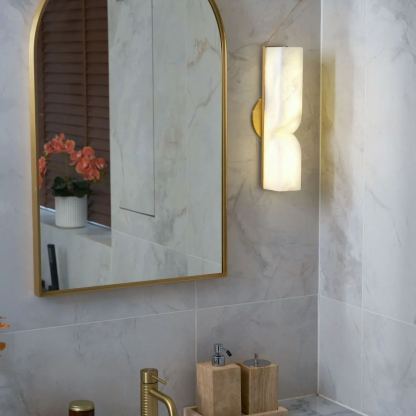 Jade Alabaster Rectangular Modern Wall Light Shades Hallway Bedroom