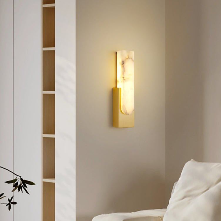 Jade Modern Agatha Alabaster Wall Light Living Room Bedroom