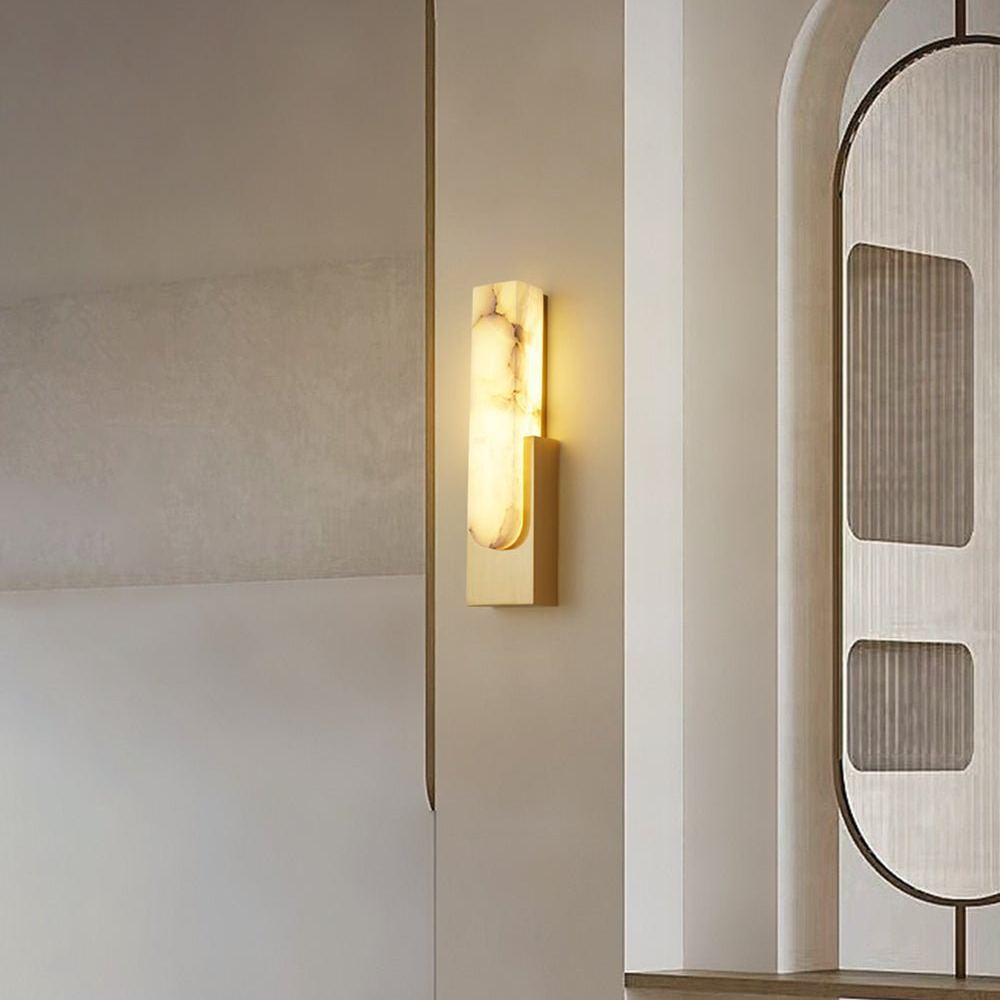 Jade Modern Agatha Alabaster Wall Light Living Room Bedroom