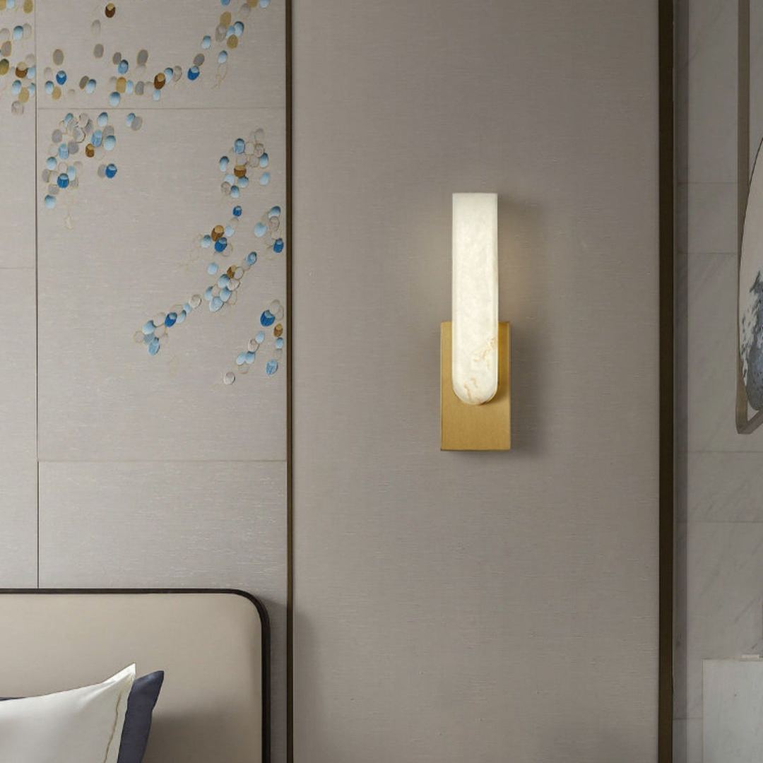 Jade Modern Agatha Alabaster Wall Light Living Room Bedroom