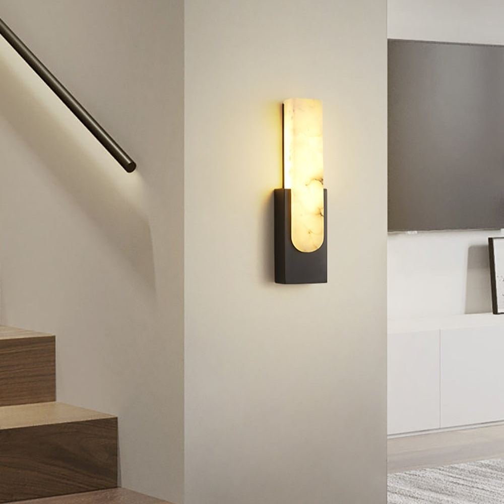 Jade Modern Agatha Alabaster Wall Light Living Room Bedroom